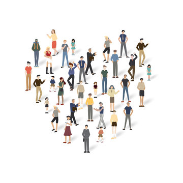 Group of people with copyspace.Vector illustration