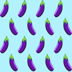 eggplant stock vector seamless pattern on light blue background wallpaper, pattern, web, blog, surface, textures, graphic & printing