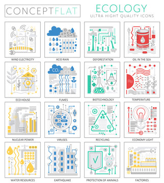 Infographics mini concept green Ecology icons for web. Premium quality design web graphics icons elements. Ecology technology concepts.