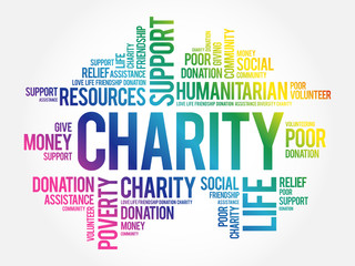 Fototapeta premium Charity word cloud collage, business concept background