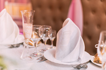 table set for wedding or another catered event dinner