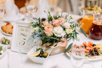 table set for wedding or another catered event dinner