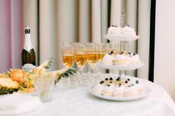 Banquet table full of fruits and berries - catering event