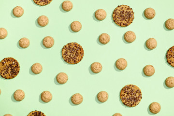 Cookies flat lay random pattern