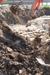 Excavations on archeological site