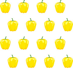 yellow bell pepper stock vector seamless pattern on white background for wallpaper, pattern, web, blog, surface, textures, graphic & printing