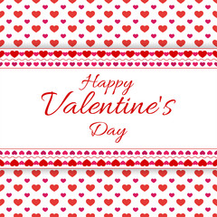 Happy Valentine's Day Greeting Card with hearts and place for te
