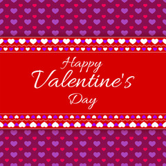 Happy Valentine's Day Greeting Card with hearts and place for te