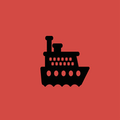 Ship icon. flat design