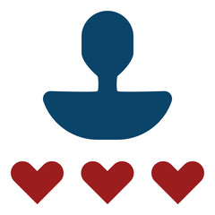 User rating icon - Flat design, glyph style icon - Blue and red