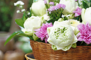 lotus folded petals  in the basket