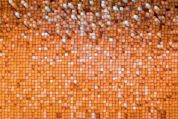 Fototapeta premium Orange background isometric pixel