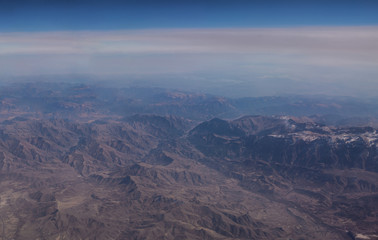 Turkey Mountain view from airplane.