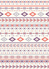 Seamless Ethnic pattern textures. Orange & Purple colors. Navajo geometric print. Rustic decorative ornament. Abstract geometric pattern. Native American pattern. Ornament for the design of clothing