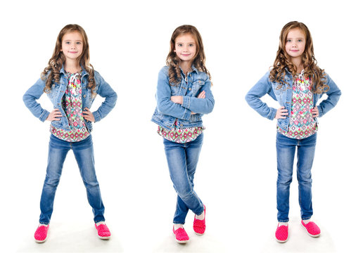 Collection of photos adorable smiling  little girl