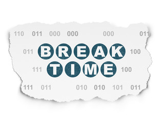 Timeline concept: Break Time on Torn Paper background