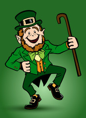Saint Patrick with a cane in his hands.Vector