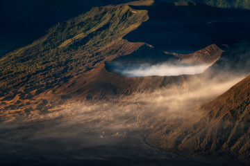 Closeup morning fog of Mount. Bromo, Indonesia
