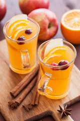 hot apple orange cider with cinnamon spice warming drink