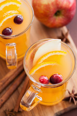 hot apple orange cider with cinnamon spice warming drink