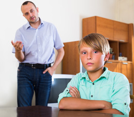 Offended son having conflict with father