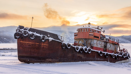 Old rusty ship