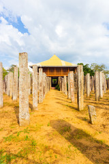 Anuradhapura Brazen Palace Stone Pillars Front V