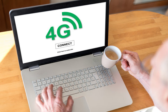 4g network concept on a laptop