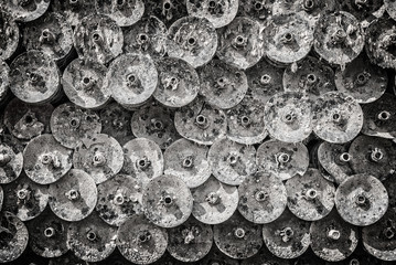 Abstract view of tools in the oyster port of La Teste, Bassin d'Arcachon, France