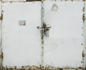 old metal warehouse door, hangar, high resolution photo
