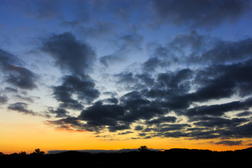 Fototapeta na wymiar beautiful skylight sunset. Nature composition. over bright