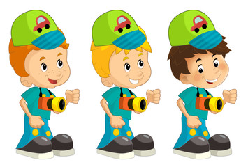 Cartoon set of young boys - illustration for children