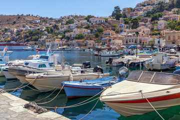 Fototapeta na wymiar Greek island of Symi in the Dodecanese Greece Europe