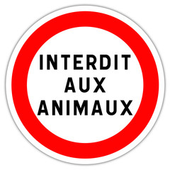 Panneau : Interdit aux animaux