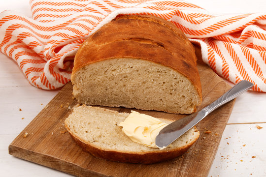 freshly baked warm slice bread with irish butter