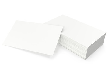 Business cards blank mockup, template, on white background, 3d rendering