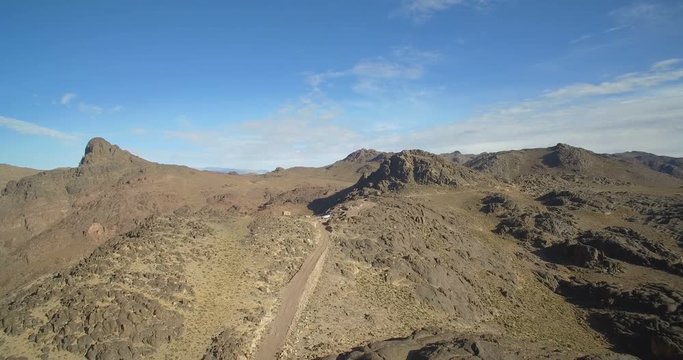 Aerial, Tizi-n-Tazazert Trail, Morocco - Untouched and flat material, watch also for the graded and stabilized version