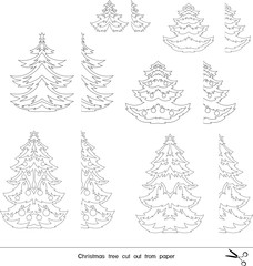 Obraz premium Christmas tree cut out from paper
