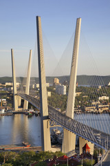 Golden Bridge in Vladivostok. Russia