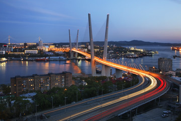 Golden Bridge in Vladivostok. Russia