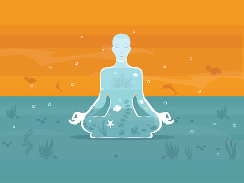 Meditation Flat Illustration 