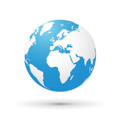 world map blue white illustration globe - 133762883