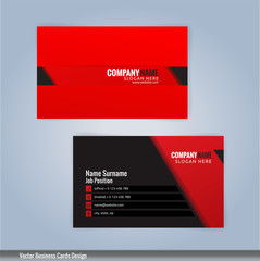 Red and Black modern business card template, Illustration Vector 10