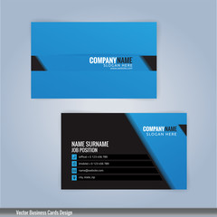 Blue and Black modern business card template, Illustration Vector 10