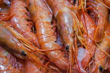 tasty gambas at market