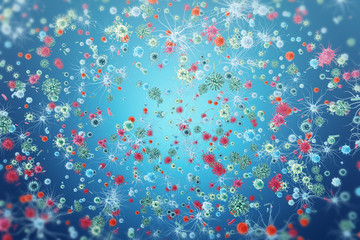 Influenza Virus H1N1. Swine Flu, infect organism, viral disease epidemic. 3d rendering