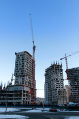 Fototapeta na wymiar construction site and crane