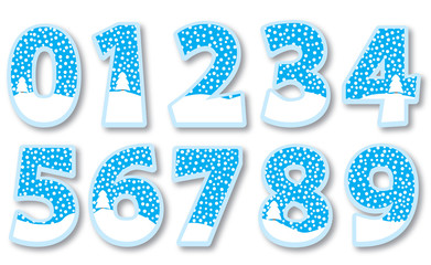 winter numbers collection / vectors set