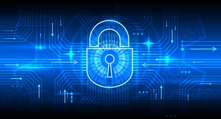 Obraz premium Digital information security concept with lock. Internet secure, privacy and password protection vector background