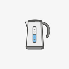 A simple flat icon for electric kettle to boil water for tea or coffee of something else

